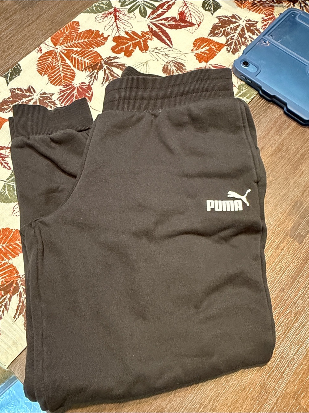 Puma Black Sweatpants with White Logo